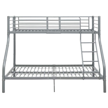 vidaXL Bunk Bed Frame without Mattress Grey Metal 140x200 cm/90x200 cm 3