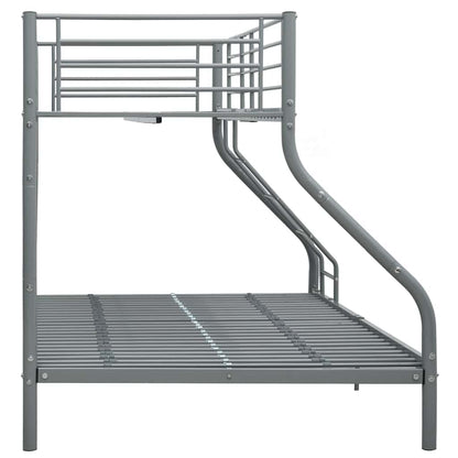 vidaXL Bunk Bed Frame without Mattress Grey Metal 140x200 cm/90x200 cm 4