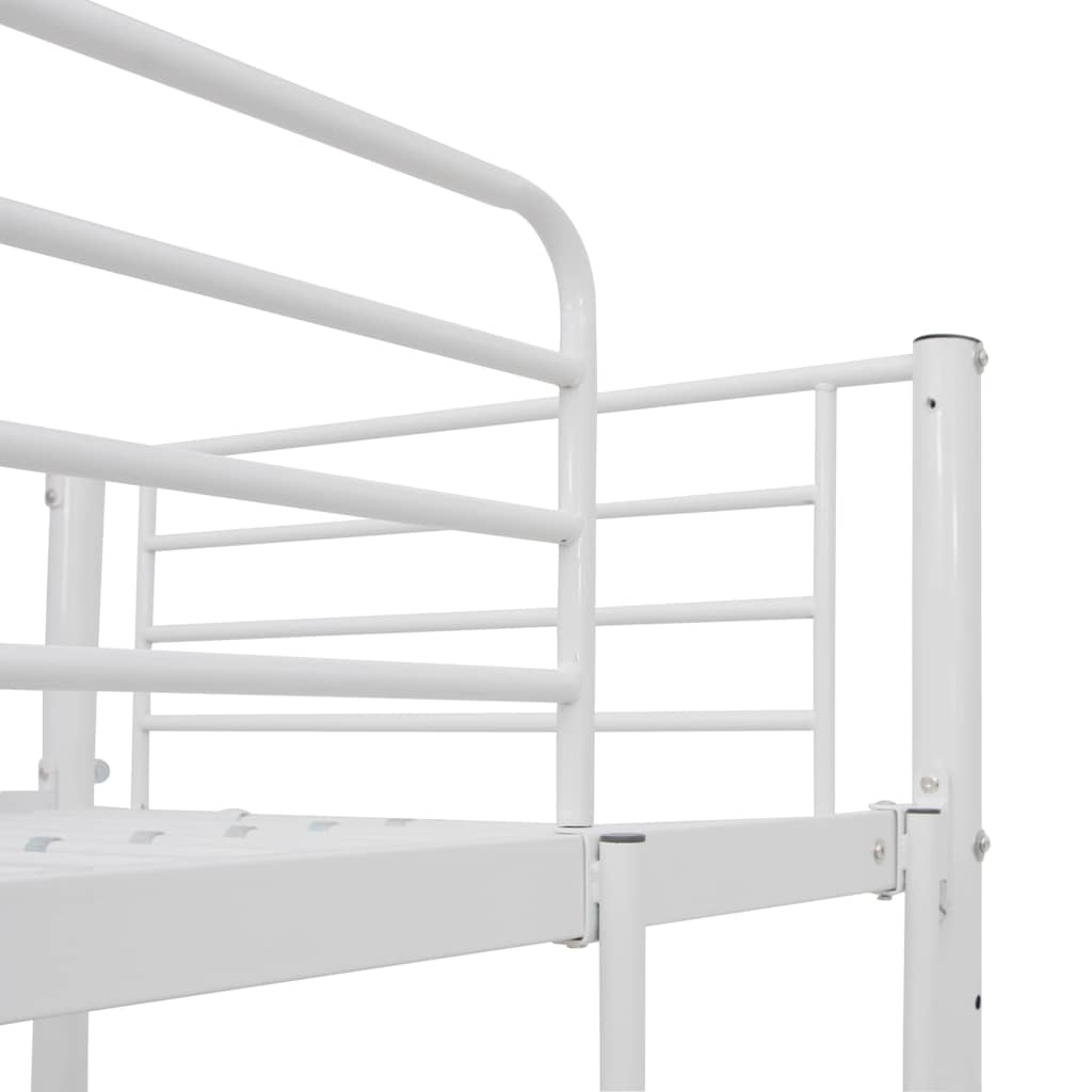 vidaXL Bunk Bed with Table without Mattress White Metal 90x200 cm 5