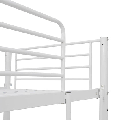 vidaXL Bunk Bed with Table without Mattress White Metal 90x200 cm 5
