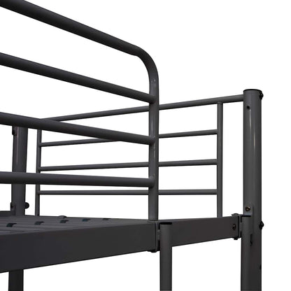 vidaXL Bunk Bed with Table without Mattress Black Metal 90x200 cm 5