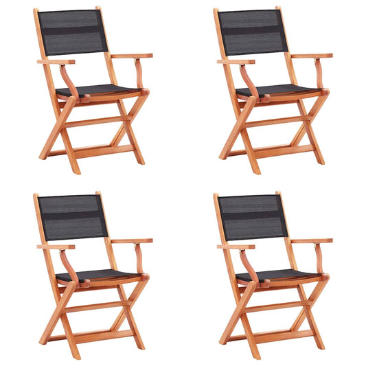 Folding Chairs Solid Eucalyptus Wood&Textilene 4