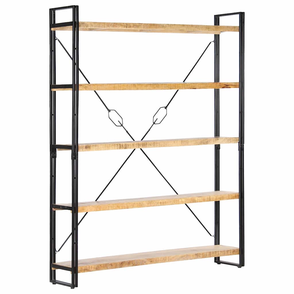 vidaXL 5-Tier Bookcase 140x30x180 cm Solid Mango Wood 1