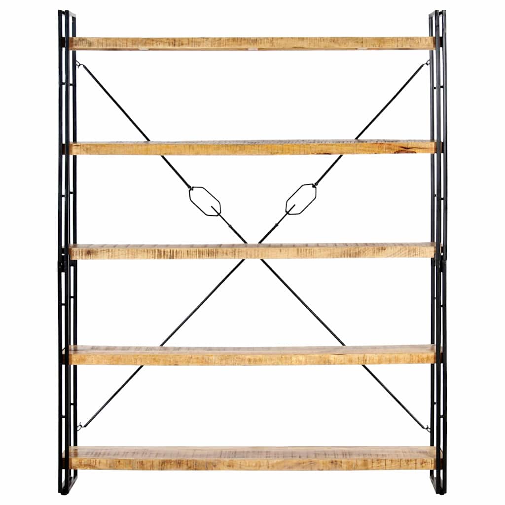 vidaXL 5-Tier Bookcase 140x30x180 cm Solid Mango Wood 2
