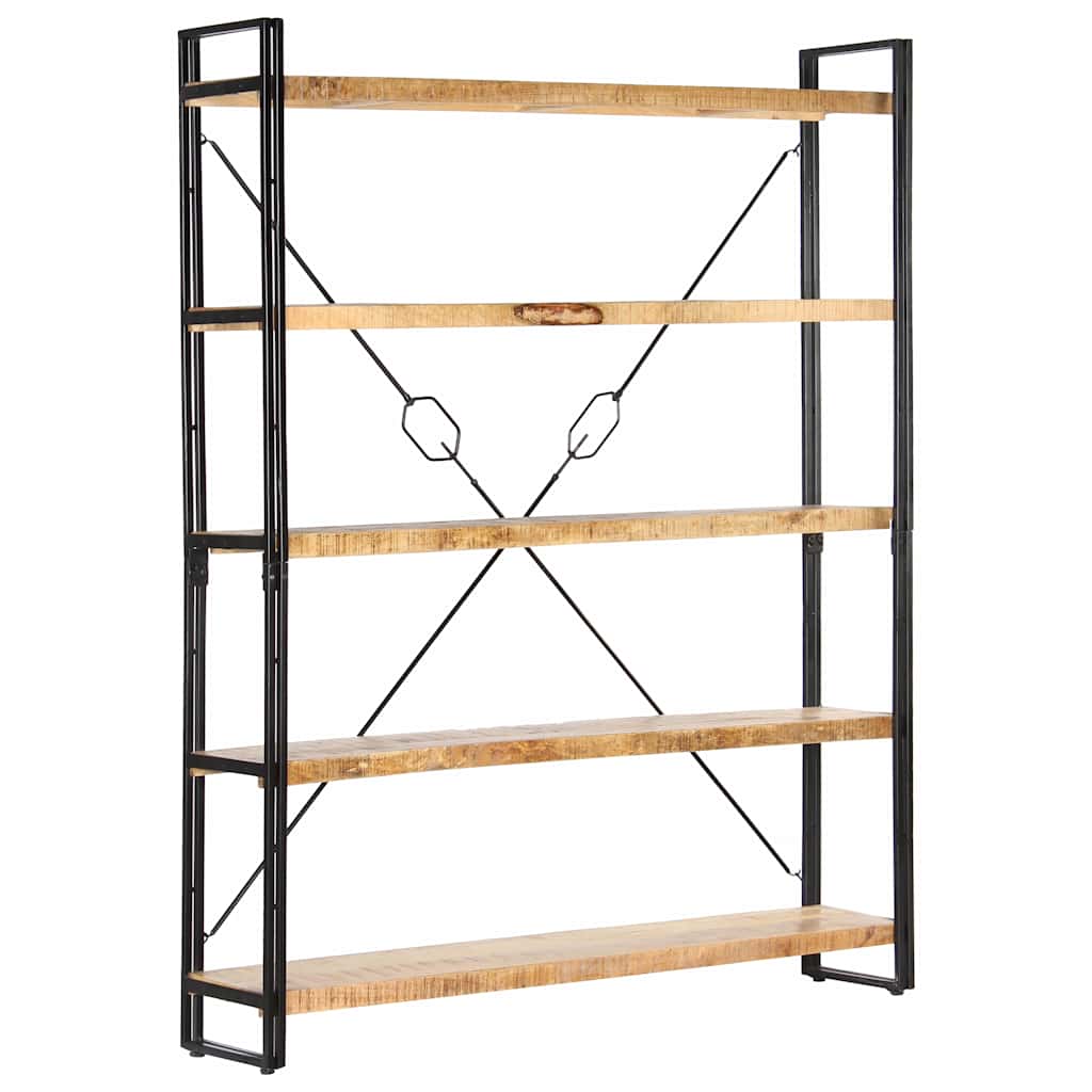 vidaXL 5-Tier Bookcase 140x30x180 cm Solid Mango Wood 3