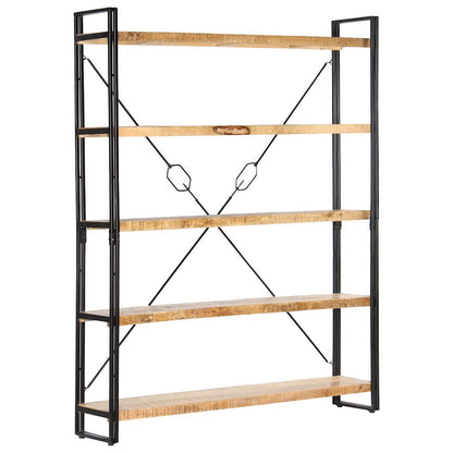 vidaXL 5-Tier Bookcase 140x30x180 cm Solid Mango Wood 3