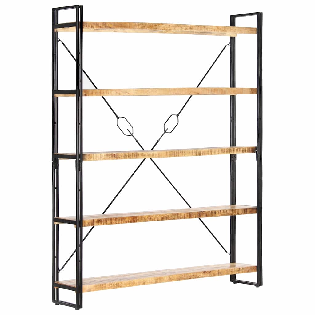 vidaXL 5-Tier Bookcase 140x30x180 cm Solid Mango Wood 4