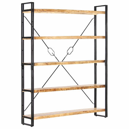 vidaXL 5-Tier Bookcase 140x30x180 cm Solid Mango Wood 4