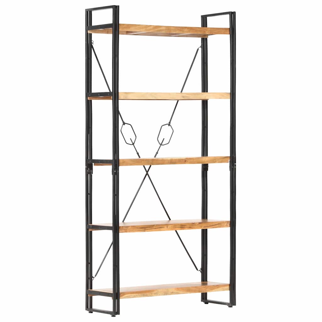 5-Tier Bookcase Brown Height 180 cm 90 cm Solid acacia wood