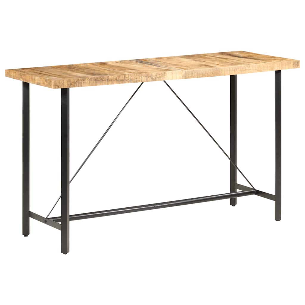 vidaXL Bar Table | Brown and Black | Rough Mango Wood, Iron | Large | Durable 1