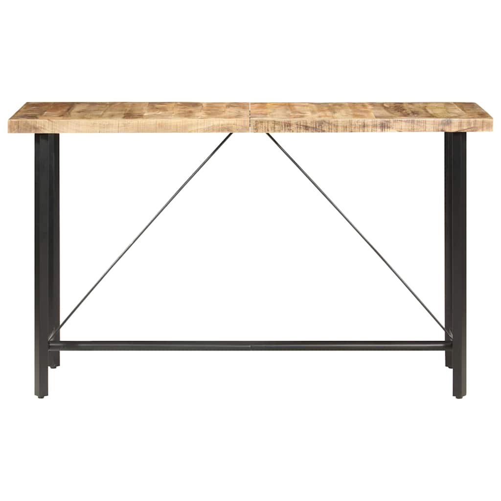 vidaXL Bar Table | Brown and Black | Rough Mango Wood, Iron | Large | Durable 2