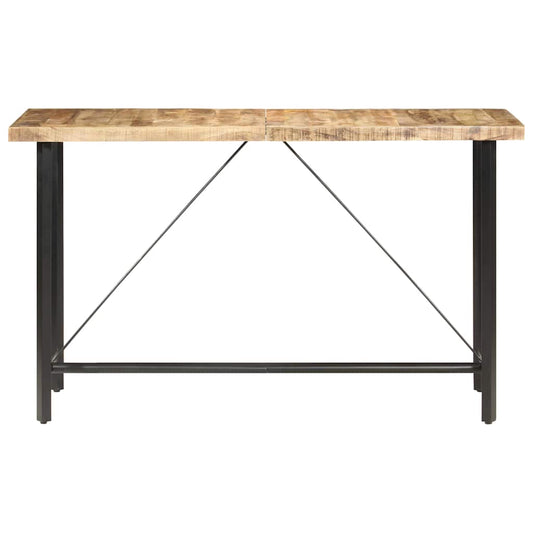 vidaXL Bar Table | Brown and Black | Rough Mango Wood, Iron | Large | Durable 2