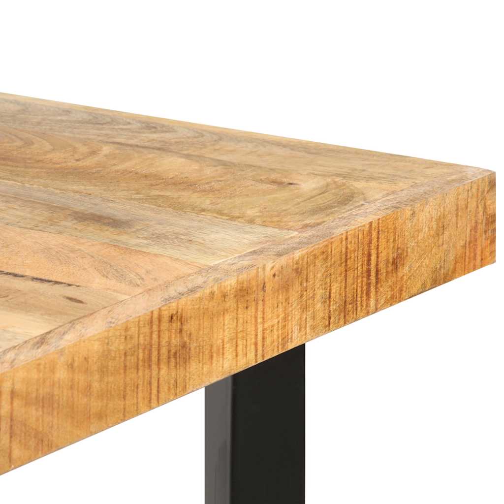 vidaXL Bar Table | Brown and Black | Rough Mango Wood, Iron | Large | Durable 5