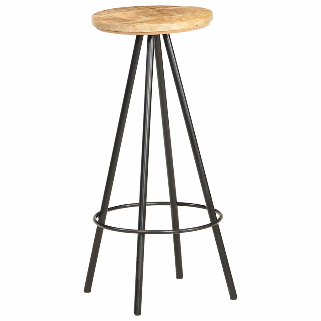 vidaXL Bar Stools 4 pcs Rough Mango Wood 2