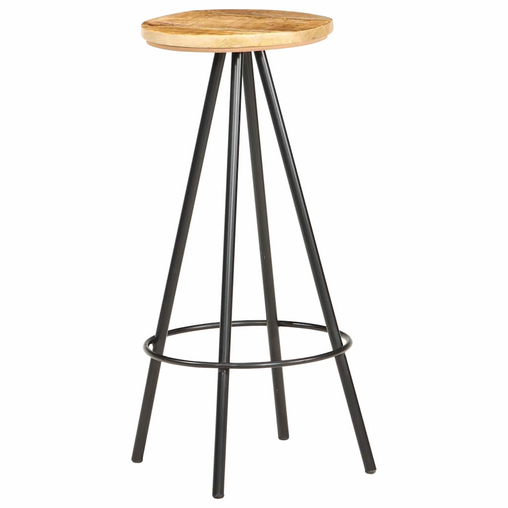 vidaXL Bar Stools 4 pcs Rough Mango Wood 3