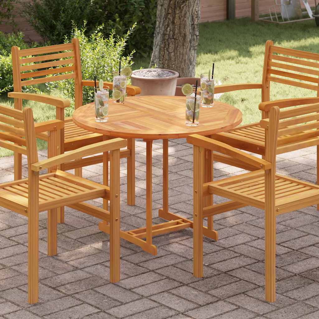 Table Top Solid Teak Wood 2,5 cm 40 cm 90 cm 90 cm Round