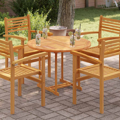 Table Top Solid Teak Wood 2,5 cm 40 cm 90 cm 90 cm Round