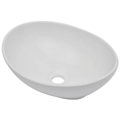 Two Bathroom Furniture Set Ceramic 2 pcs Grey 60 cm shelf and 40 cm oval-shaped basin