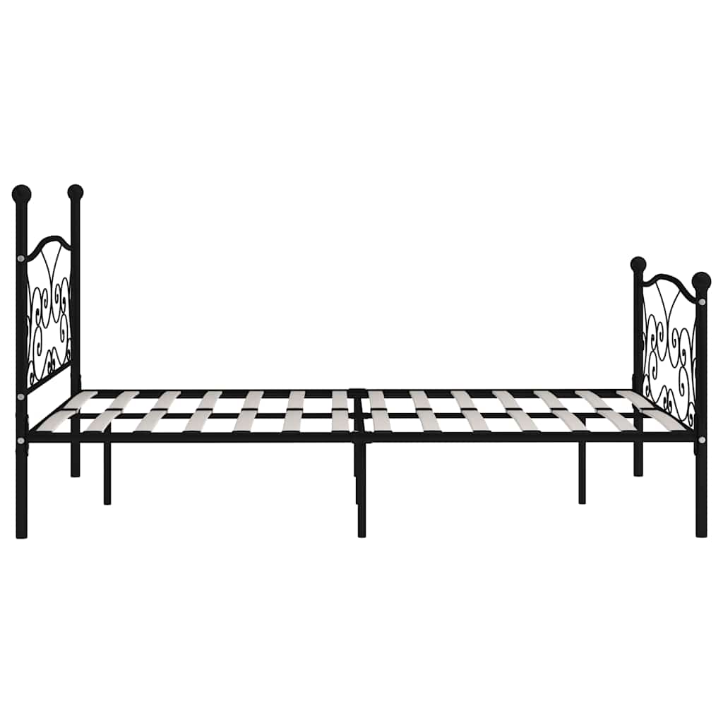 Bed Frame without Mattress with Slatted Base Metal Black 140 x 200 cm