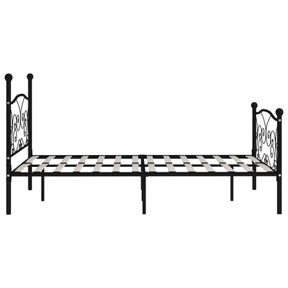 Bed Frame without Mattress with Slatted Base Metal Black 140 x 200 cm