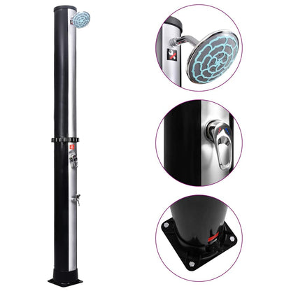 92391 vidaXL Outdoor Solar Shower with Shower Head and Faucet 40 L 1