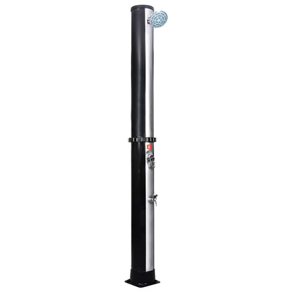 Outdoor Solar Shower with Shower Head and Faucet 40 L Black and silver