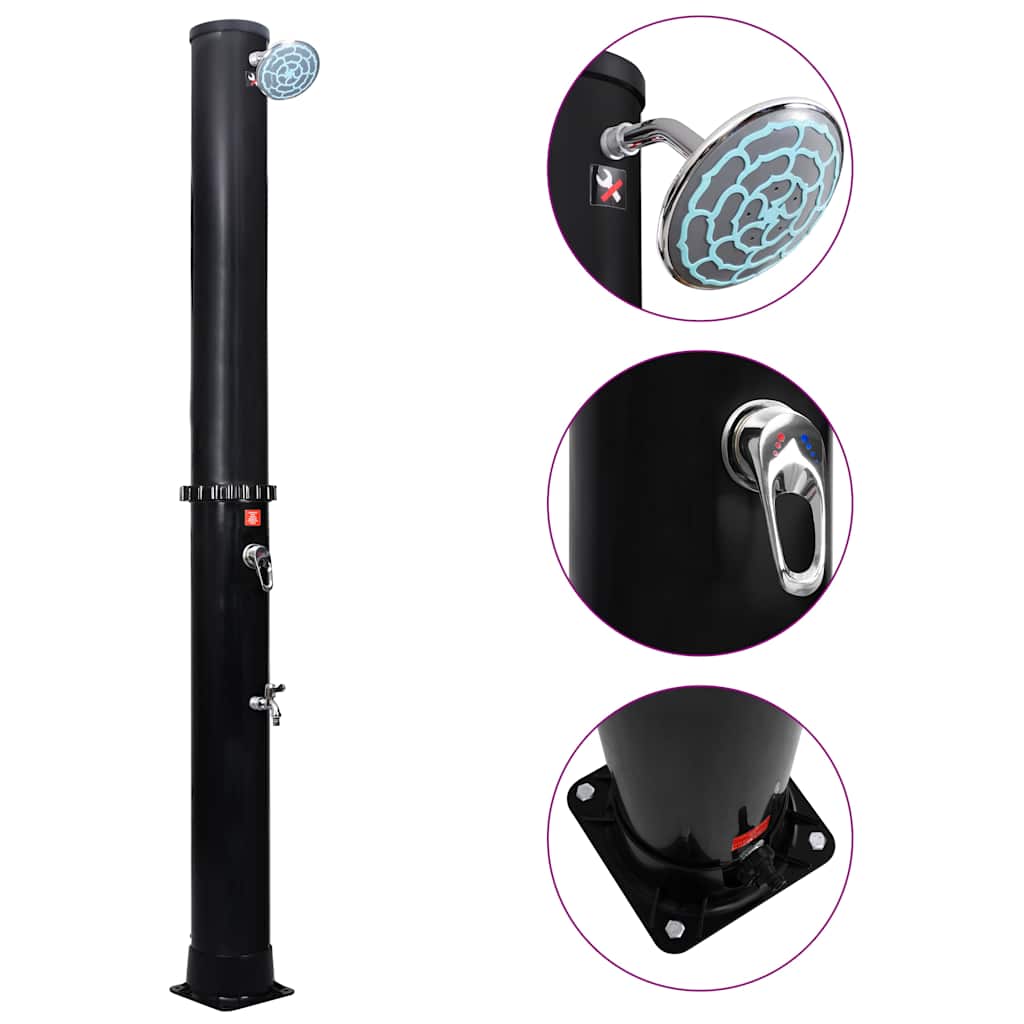 vidaXL Outdoor Solar Shower with Shower Head and Faucet 40 L 1