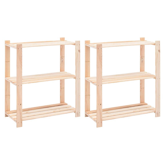 3-Tier Storage Racks 80x38x90 cm Solid Pinewood 150 kg 2
