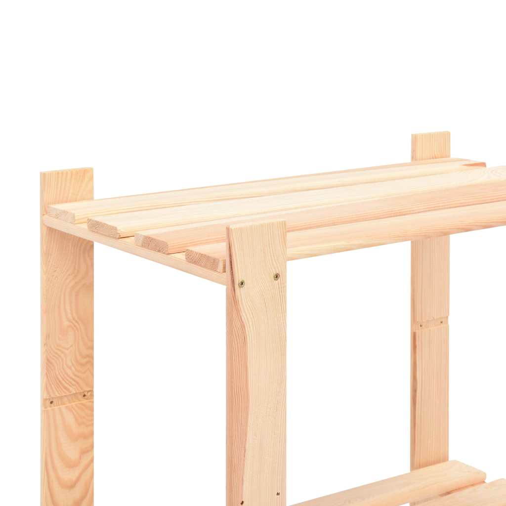 vidaXL 3-Tier Storage Racks 10 pcs 80x38x90 cm Solid Pinewood 150 kg 5