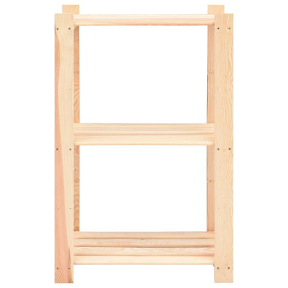 vidaXL 3-Tier Storage Racks 10 pcs 60x38x90 cm Solid Pinewood 150 kg 3