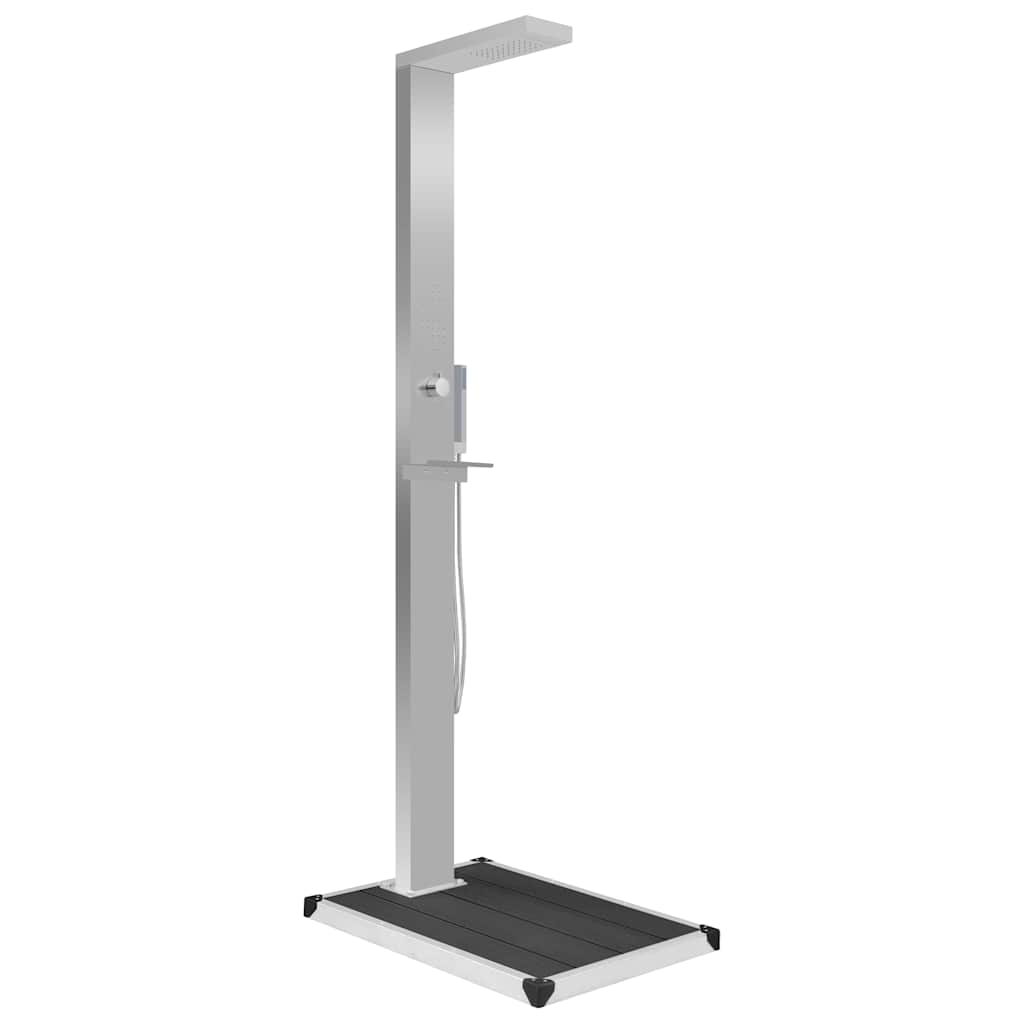 vidaXL Outdoor Shower with Tray WPC Stainless Steel 2