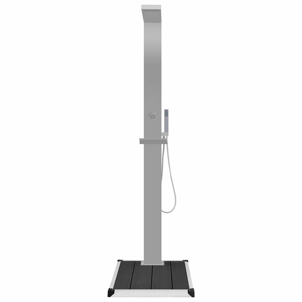 vidaXL Outdoor Shower with Tray WPC Stainless Steel 4