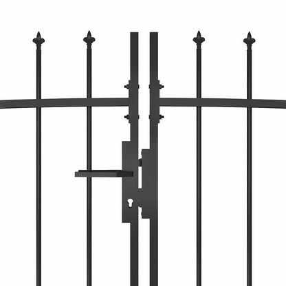 146322 vidaXL Garden Fence Gate "Woerden" with Spear Top 5x1 m Black 3