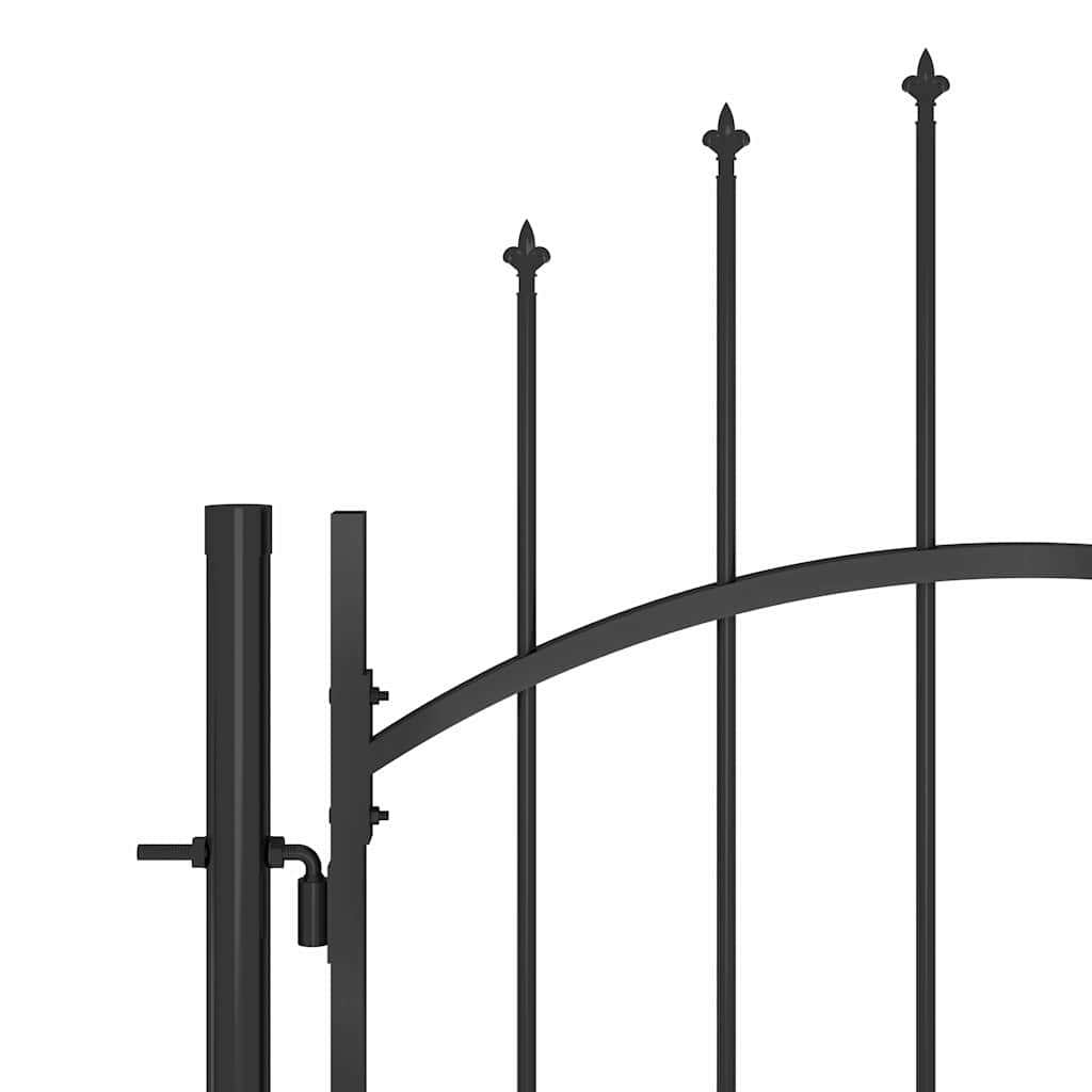 146322 vidaXL Garden Fence Gate "Woerden" with Spear Top 5x1 m Black 4