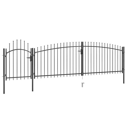 146323 vidaXL Garden Fence Gate "Woerden" with Spear Top 5x1,25 m Black 1