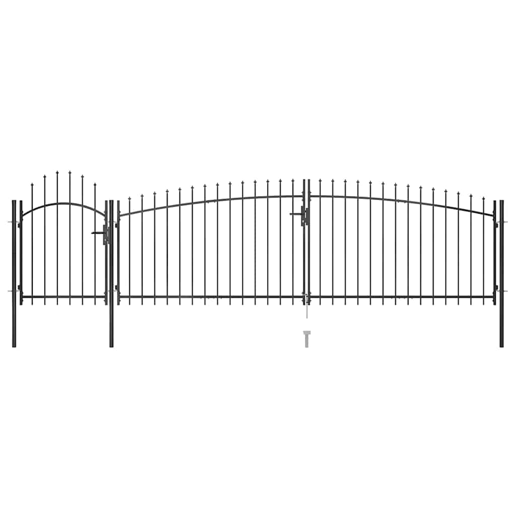 146323 vidaXL Garden Fence Gate "Woerden" with Spear Top 5x1,25 m Black 2