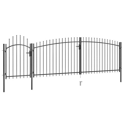 vidaXL Garden Fence Gate "Woerden" with Spear Top 5x1 m Black
