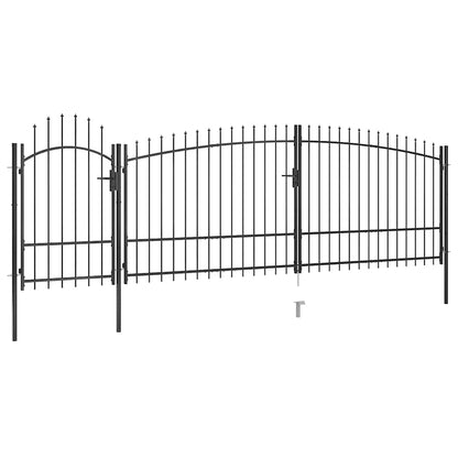 vidaXL Garden Fence Gate "Woerden" with Spear Top 5x1 m Black