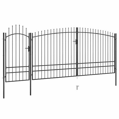vidaXL Garden Fence Gate "Woerden" with Spear Top 5x1 m Black