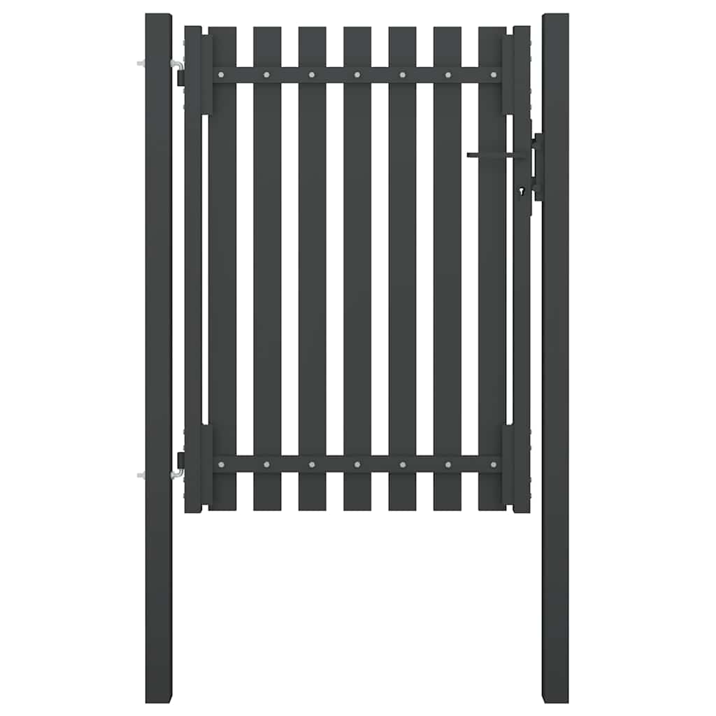 vidaXL Garden Fence Gate Steel 100x125 cm Anthracite 1