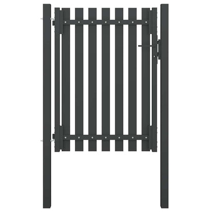 vidaXL Garden Fence Gate Steel 100x125 cm Anthracite 1