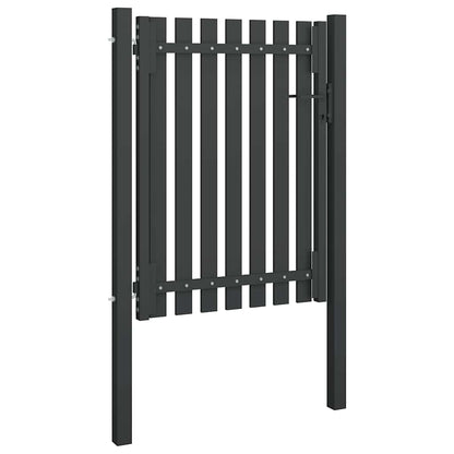 vidaXL Garden Fence Gate Steel 100x125 cm Anthracite 2
