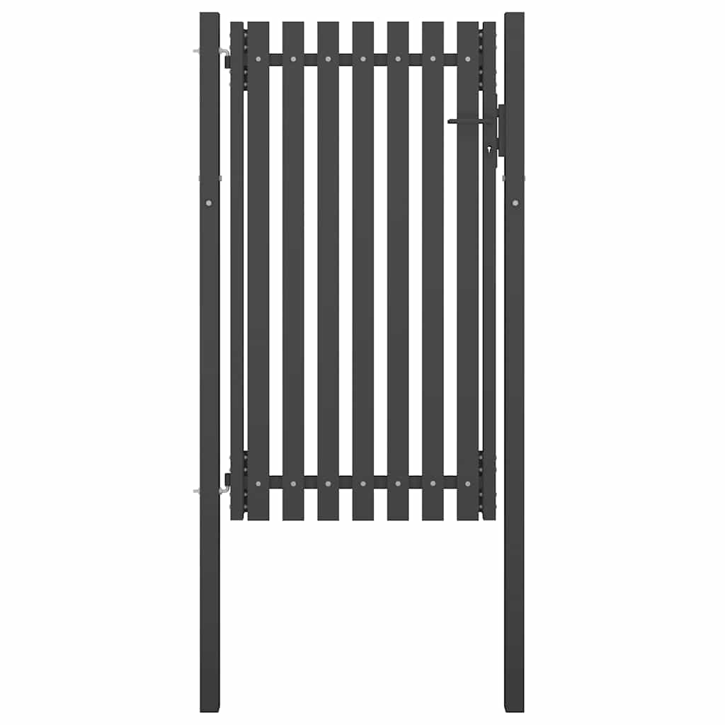 146331 vidaXL Garden Fence Gate Steel 100x175 cm Anthracite 1