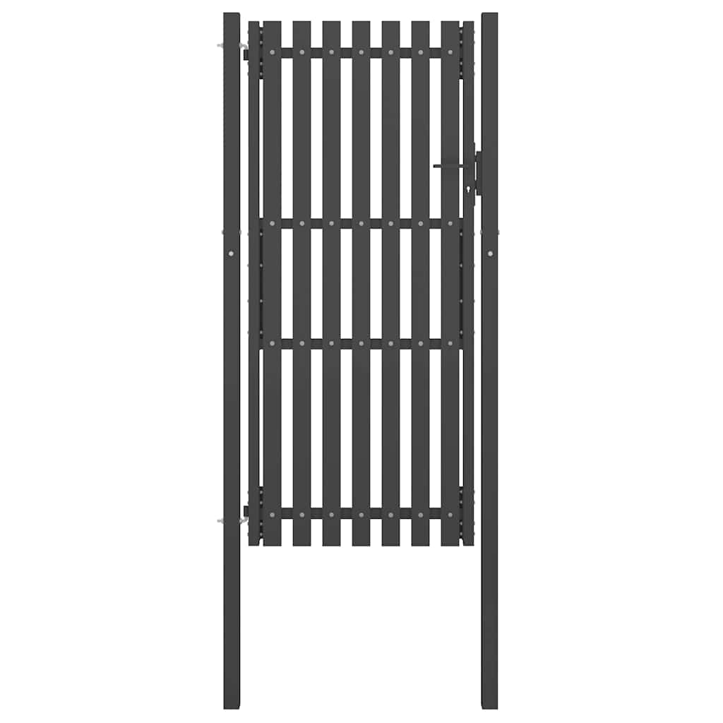vidaXL Garden Fence Gate Steel 100x200 cm Anthracite 1