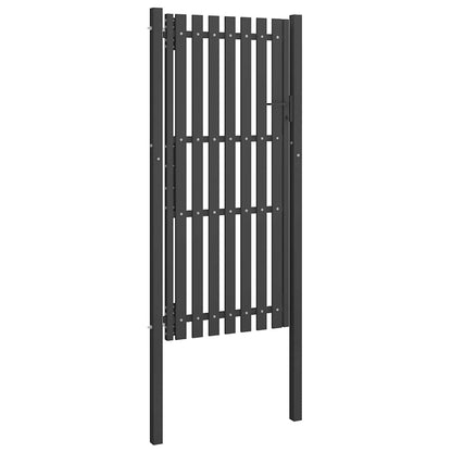 vidaXL Garden Fence Gate Steel 100x200 cm Anthracite 2