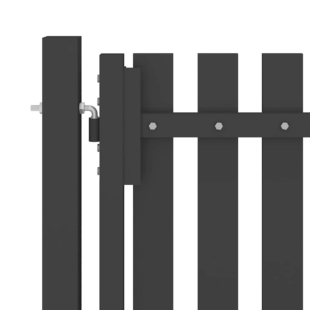 vidaXL Garden Fence Gate Steel 100x200 cm Anthracite 3