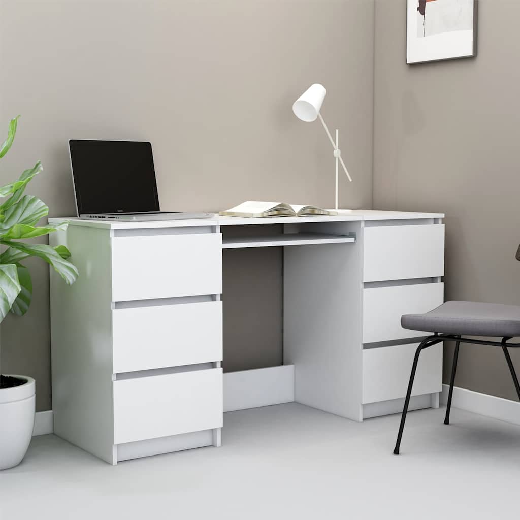 Writing Desk 140x50x77 cm Engineered Wood White