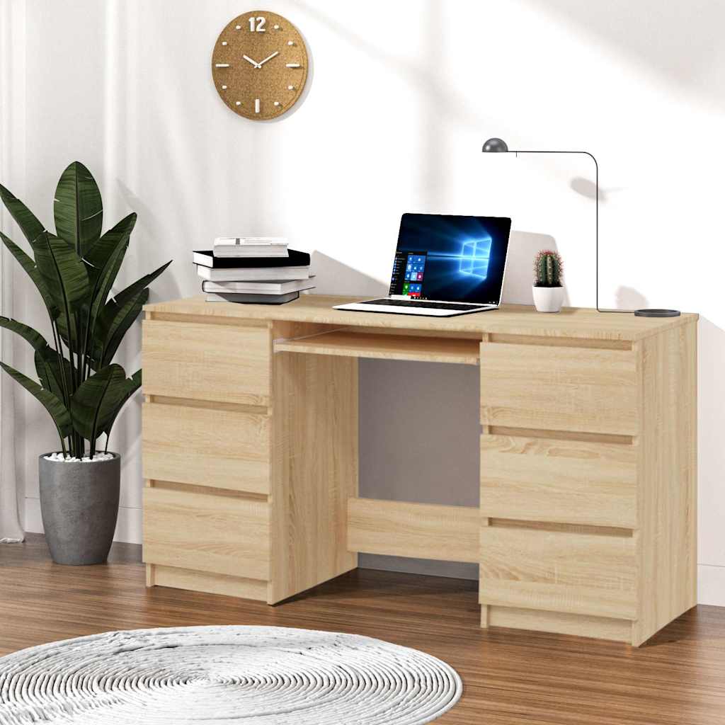 Writing Desk 140x50x77 cm Engineered Wood Sonoma oak