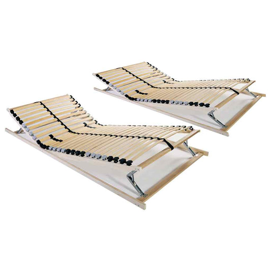 Slatted Bed Bases without Mattress 2 pcs 70 x 200 cm 28 slats