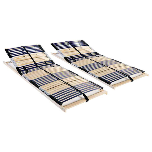 Slatted Bed Bases without Mattress 2 pcs 80 x 200 cm 42 slats